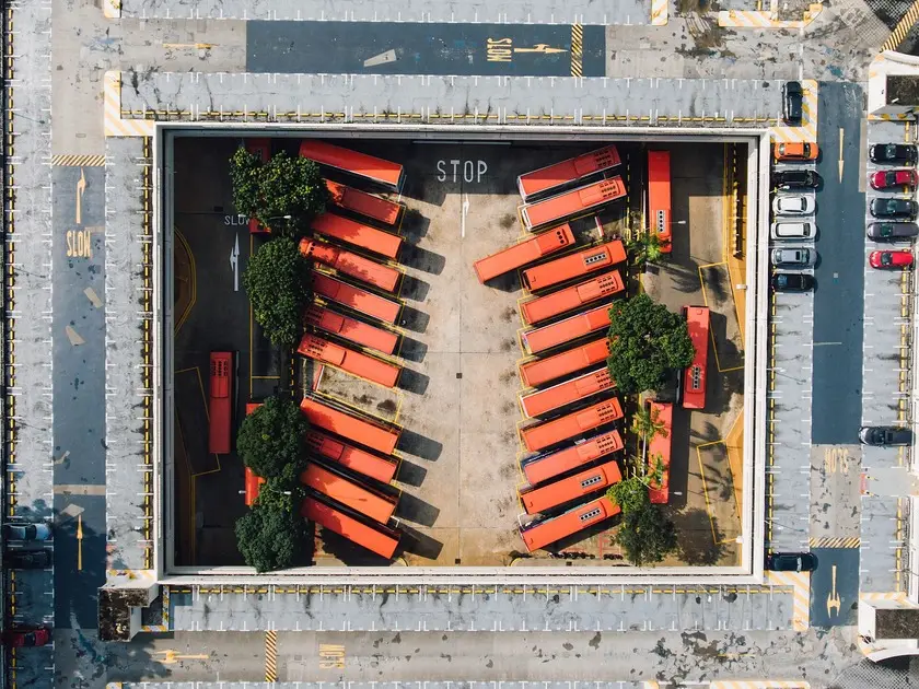 Bus depot from above